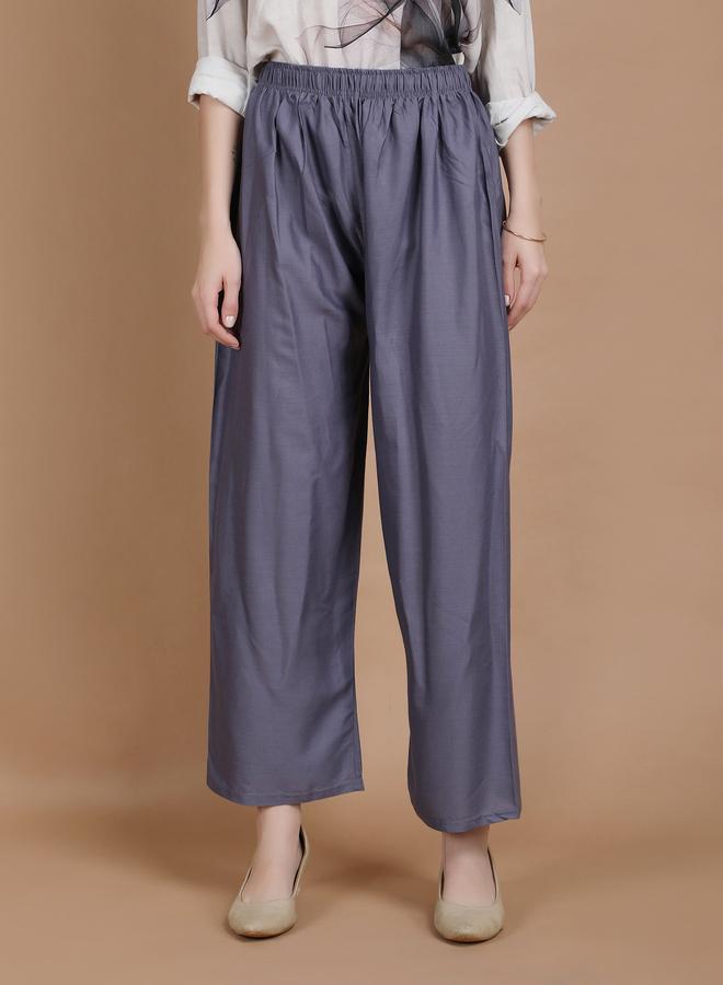 تايك تو بنطال بالازو واسع الساق لون رمادي - Image 5